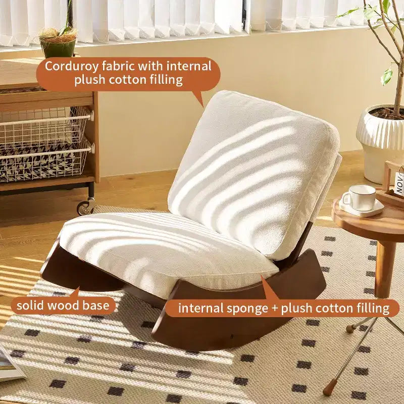 Credenza in Rattan con 2 Ante Magnetiche, Ripiani Regolabili e Gambe in Legno, Madia Laterale, Khaki