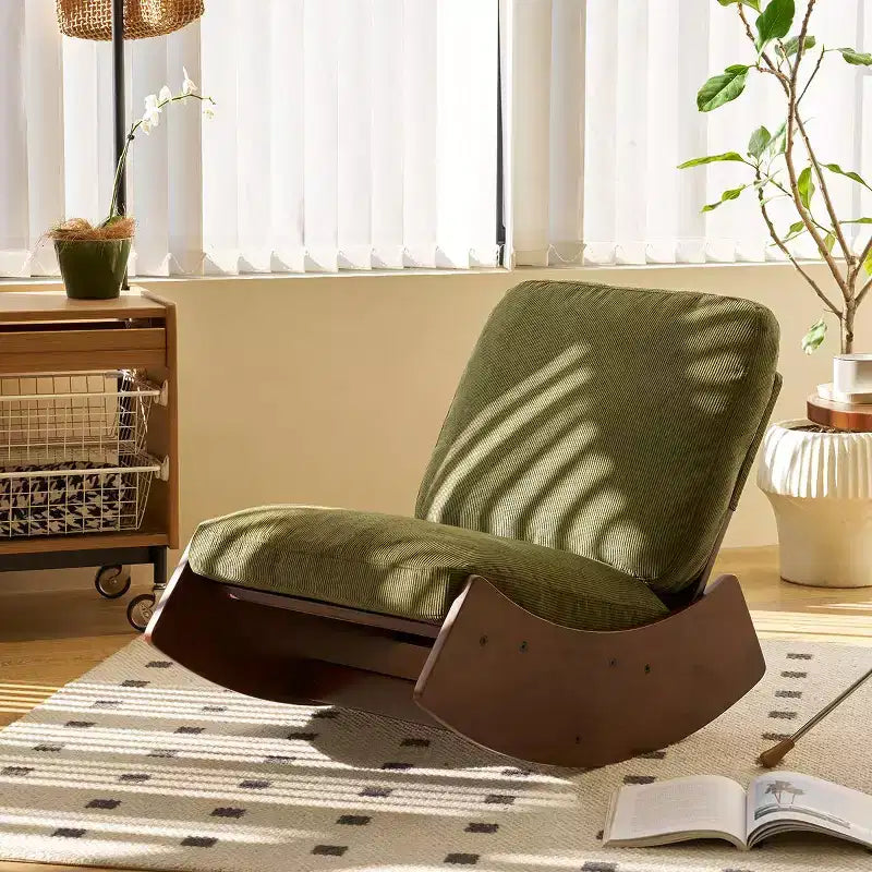 Credenza in Rattan con 2 Ante Magnetiche, Ripiani Regolabili e Gambe in Legno, Madia Laterale, Khaki