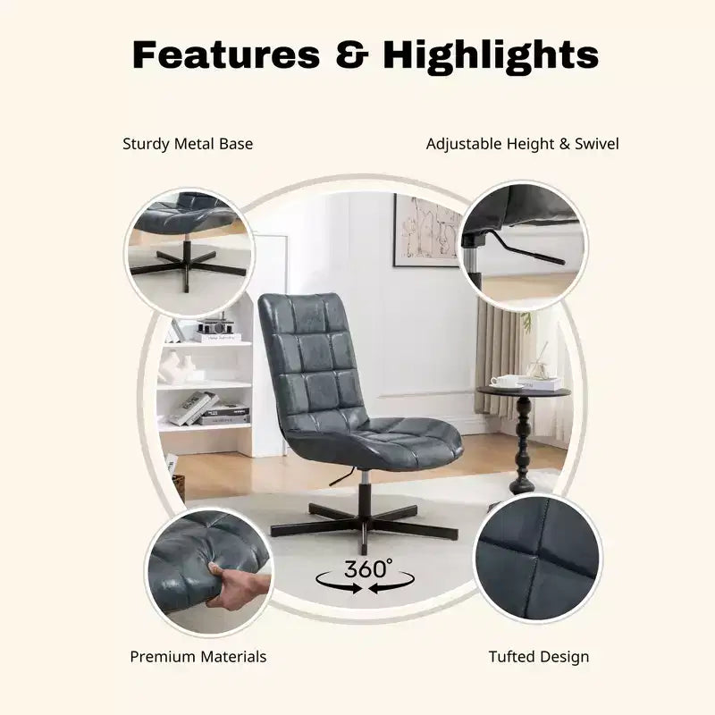 Set Divano e Pouf Imbottiti in Similpelle a 2 Pezzi con Base in Metallo per Soggiorno