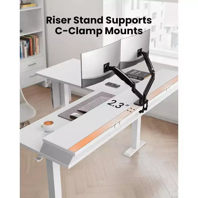 Scrivania Elettrica Angolare a L, 63" Scrivania Ergonomica Regolabile in Altezza con Cassetti, Tavolo Computer Sit-Stand con Spazio di Archiviazione per Lavoro Ufficio Casa
