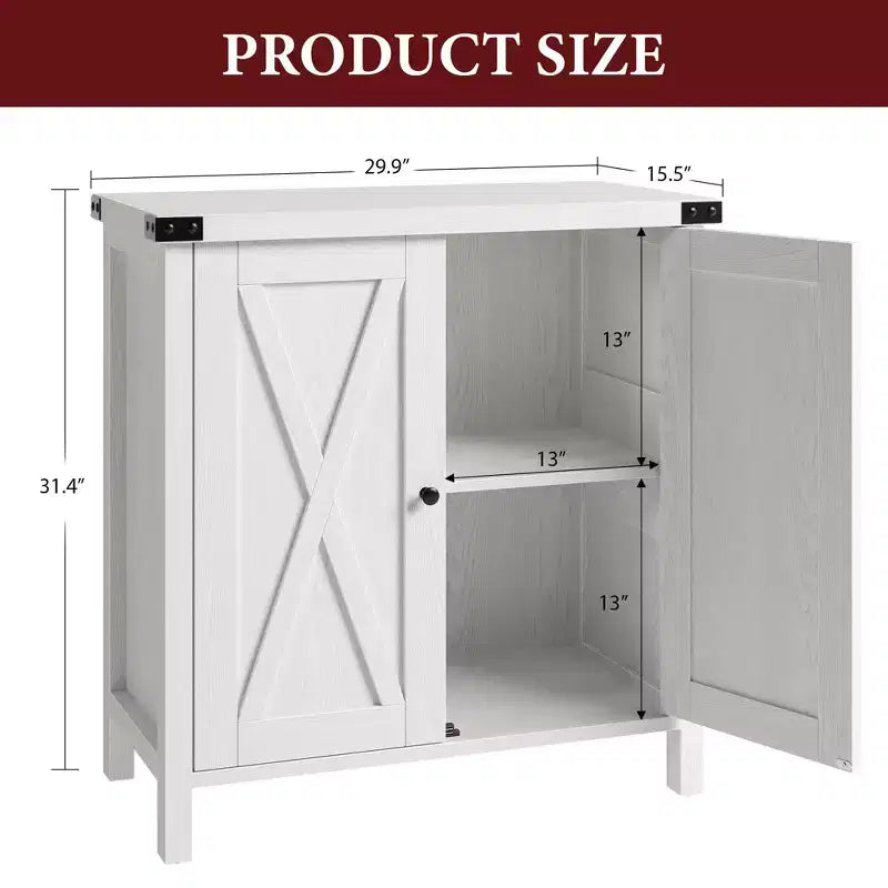 Piccolo Mobile Contenitore a 2 pezzi, Credenza Rustica con 2 Ante e Ripiani Regolabili, Consolle da Ingresso per Soggiorno/Sala da Pranzo/Cucina