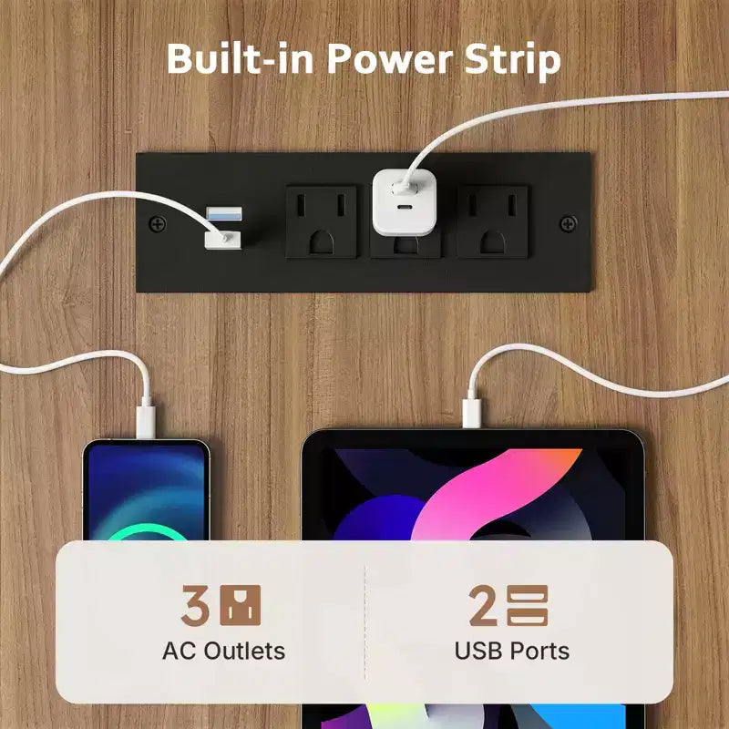 Mobile TV rustico da 172 cm per TV da 75" con luci LED a 16 colori e 6 vani portaoggetti, marrone