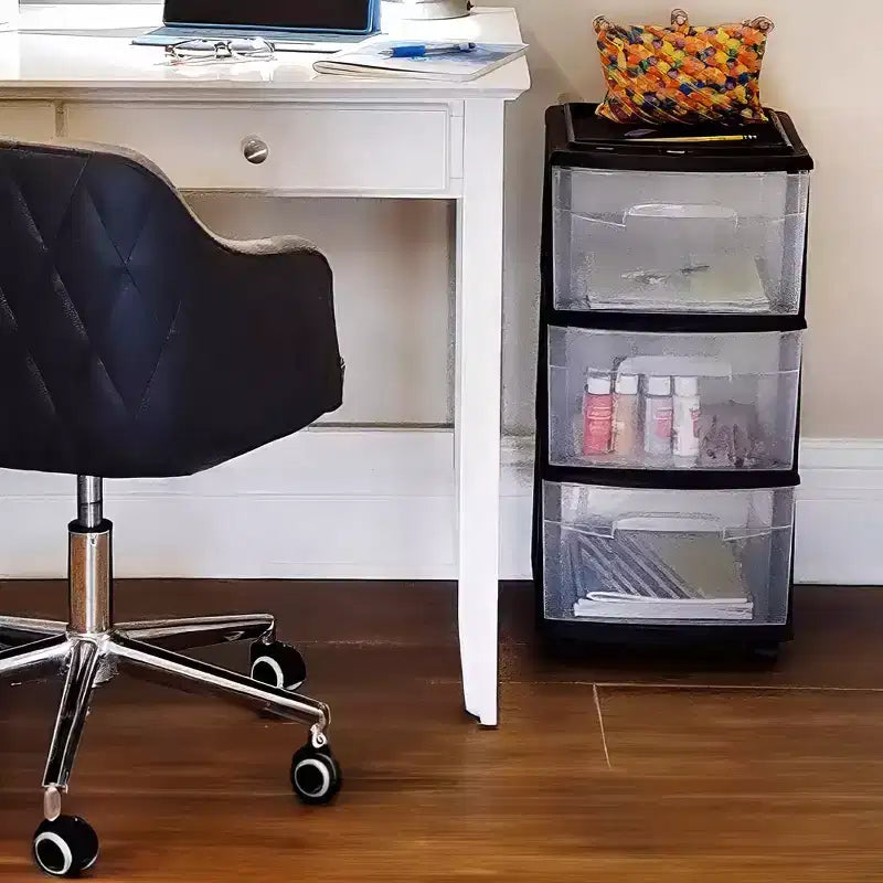 Carrello Organizer a 3 Cassetti con Ruote Rimovibili, Misura Media, Struttura Viola