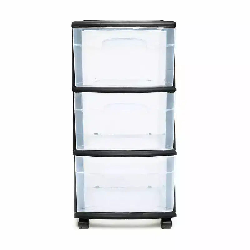 Carrello Organizer a 3 Cassetti con Ruote Rimovibili, Misura Media, Struttura Viola