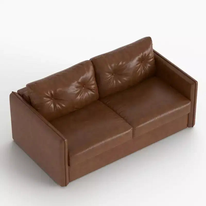 Divano letto estraibile moderno in similpelle da 160 cm, divanetto letto 2 in 1 per piccoli spazi