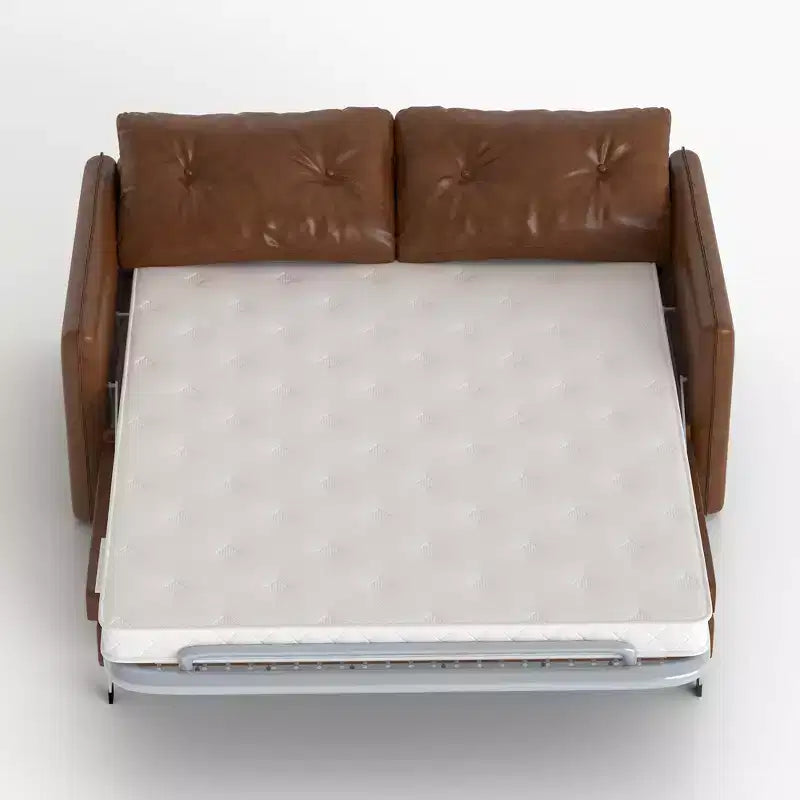 Divano letto estraibile moderno in similpelle da 160 cm, divanetto letto 2 in 1 per piccoli spazi