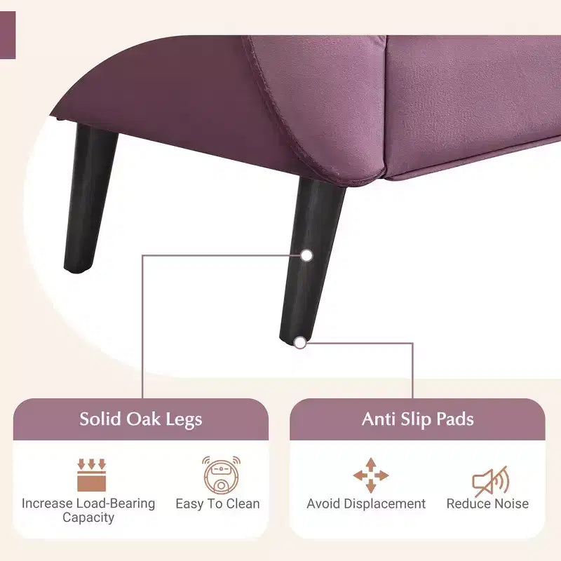 Panca Ottomana con Contenitore da Fine Letto, Velluto Trapuntato, Braccioli Arrotondati, 2 Cuscini e Gambe in Rovere Massiccio
