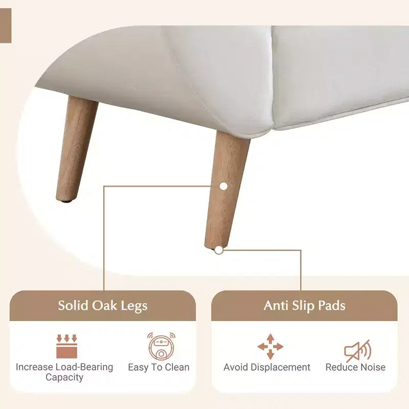 Panca Ottomana con Contenitore da Fine Letto, Velluto Trapuntato, Braccioli Arrotondati, 2 Cuscini e Gambe in Rovere Massiccio