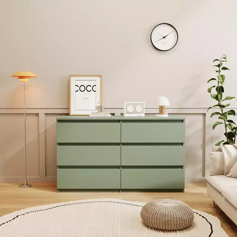 Cassettiera Moderna in Legno a 6 Cassetti con Funzionamento Fluido per Camera da Letto e Soggiorno