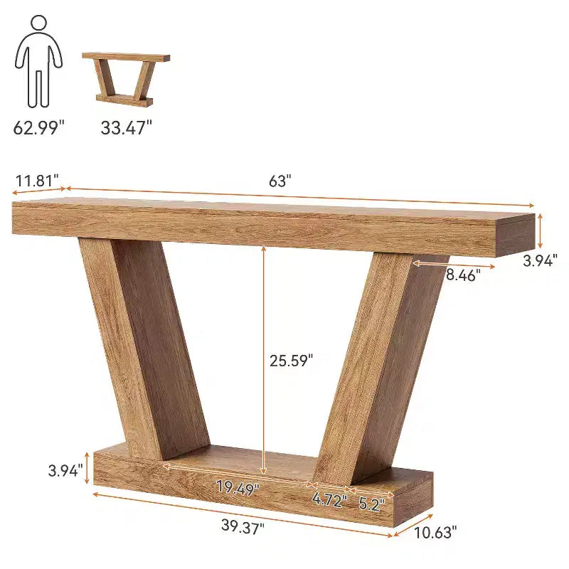 Tavolo Consolle Lungo 160 cm. Tavolino Stretto per Ingresso e Corridoio. Dietro il Divano. Soggiorno e Ingresso