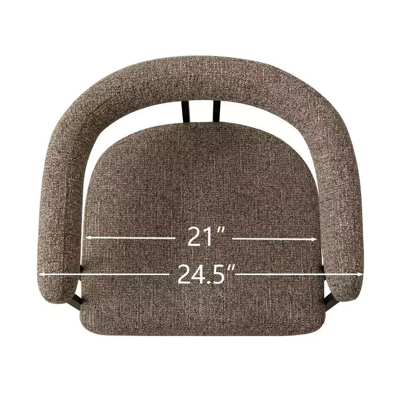 Set di 4 sedie da pranzo moderne imbottite con braccioli, schienale curvo e gambe in metallo nero