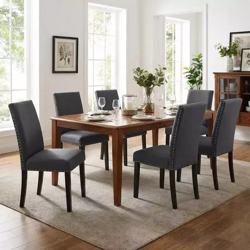 Set di sedie da pranzo imbottite, sedie moderne in tessuto neoclassico con cuscino imbottito, per sala da pranzo e soggiorno