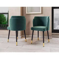 Manhattan Comfort Zephyr Velvet Dining Chair Hunter Green: Upholstered, Wood Legs, No Assembly Required