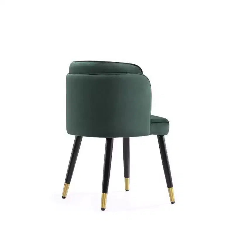 Sedia da pranzo imbottita in velluto, verde cacciatore, gambe in legno massello, nessun assemblaggio richiesto