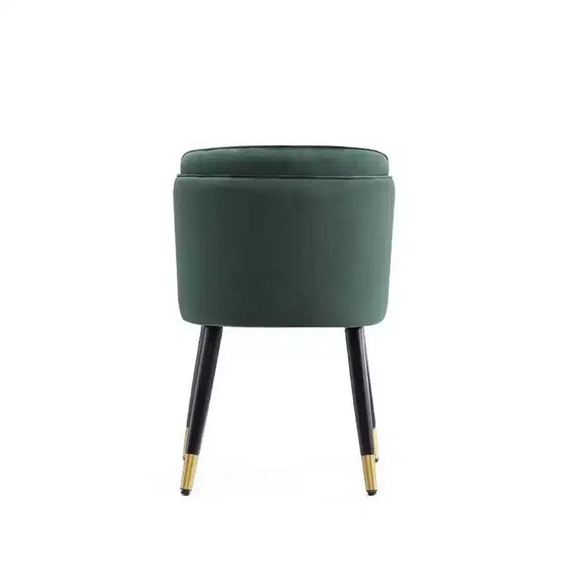 Sedia da pranzo imbottita in velluto, verde cacciatore, gambe in legno massello, nessun assemblaggio richiesto