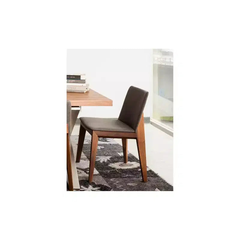 Set di 2 sedie da pranzo imbottite, telaio in noce massiccio, tessuto in poliestere, nessun montaggio richiesto
