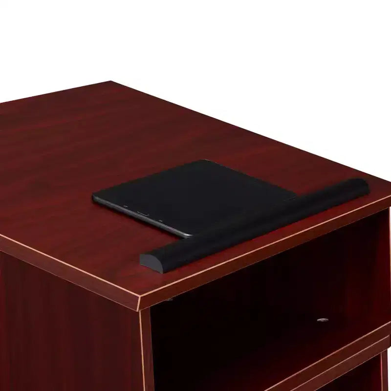 Leggio da tavolo, truciolato di mogano con superficie laminata, design moderno