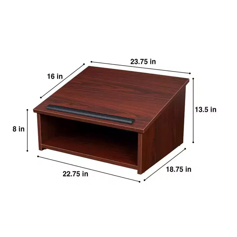 Leggio da tavolo, truciolato di mogano con superficie laminata, design moderno