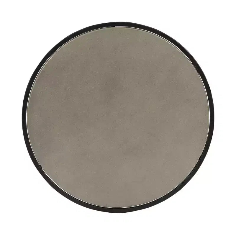 Set di 2 tavolini da caffè sovrapponibili in cemento e metallo, grigio/nero, design moderno con gamba a anello