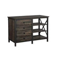 Steel River Storage Credenza with Drawers Carbon Oak - Sauder: Industrial Design, Letter/Legal File Size, Metal Frame