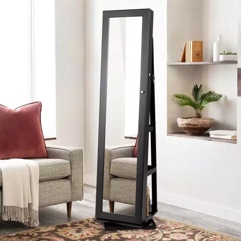 Armadio Portagioie con Specchio Girevole a 360° e Blocco, 2 in 1, Disponibile in 8 Colori