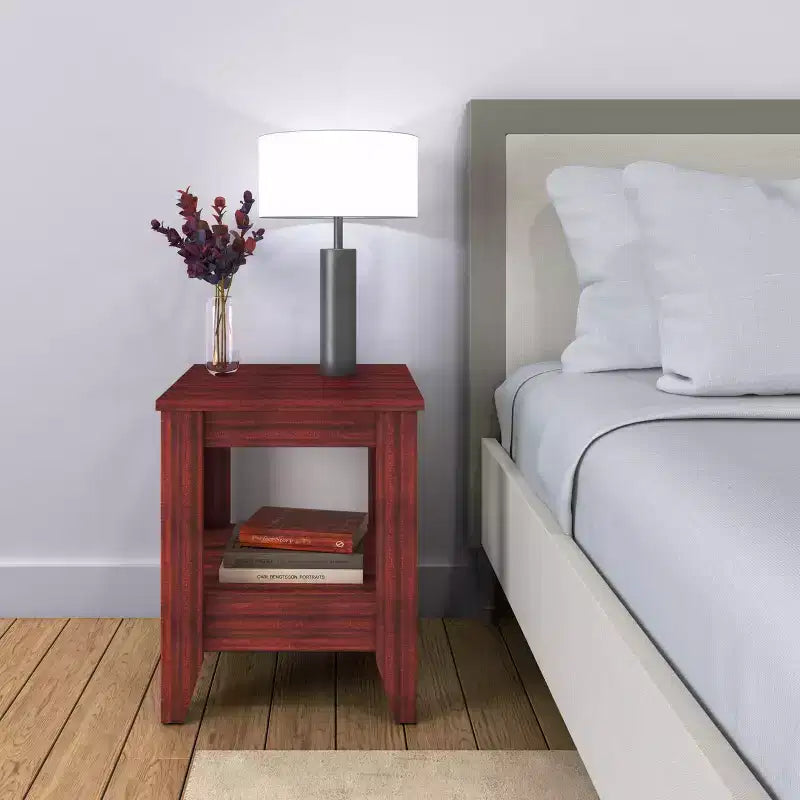 Comodino classico con cassetto e ripiano, comodino in legno massello per la camera da letto