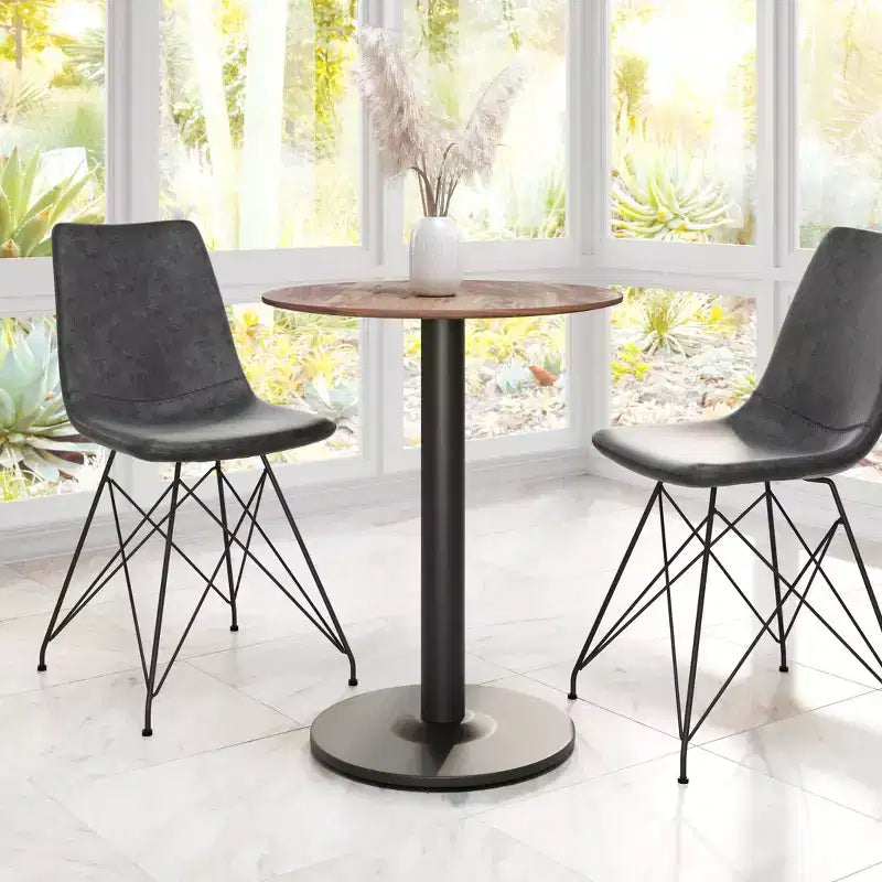 Tavolo da bistrò rotondo Ashbury, tavolo d'accento moderno per interni ed esterni per caffè e patio