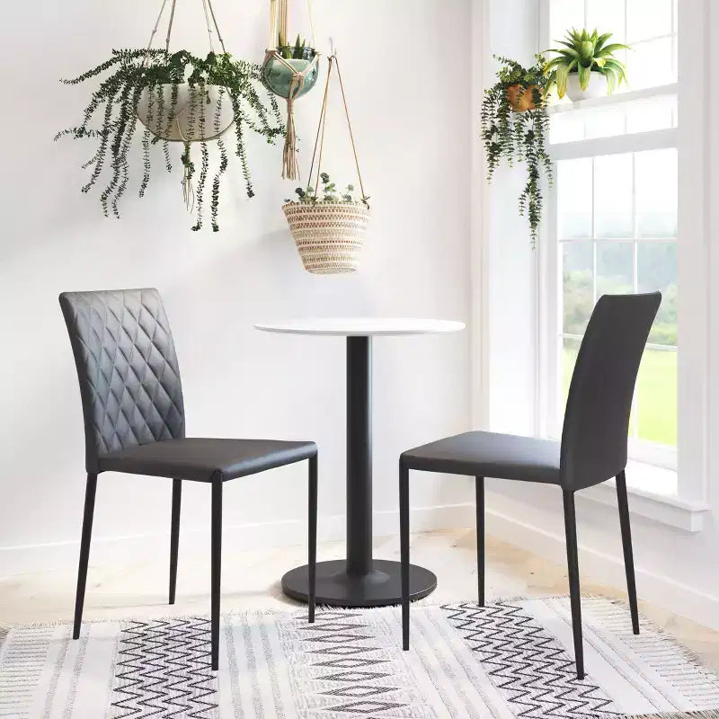 Tavolo da bistrò rotondo Ashbury, tavolo d'accento moderno per interni ed esterni per caffè e patio