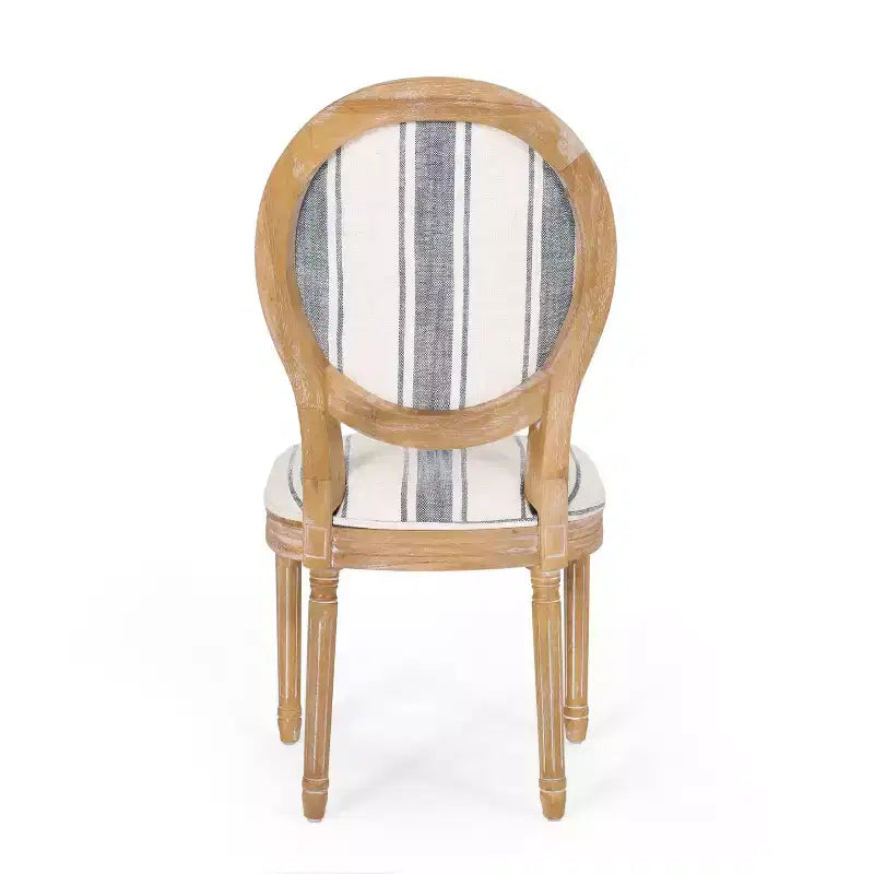 Set di 2 sedie da pranzo imbottite stile Country francese, schienale King Louis, gambe in legno di gomma, capacità 136 kg