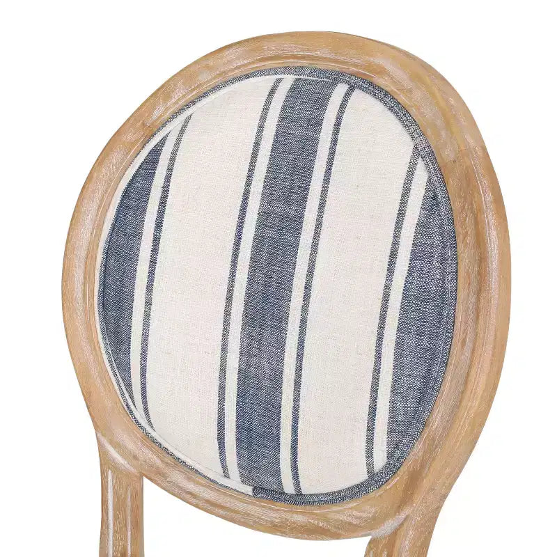 Set di 2 sedie da pranzo imbottite stile Country francese, schienale King Louis, gambe in legno di gomma, capacità 136 kg