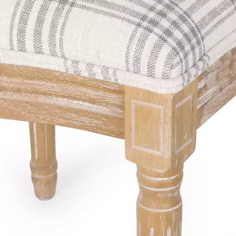 Set di 2 sedie da pranzo imbottite stile Country francese, schienale King Louis, gambe in legno di gomma, capacità 136 kg