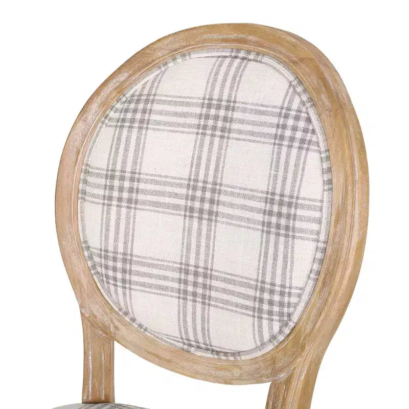 Set di 2 sedie da pranzo imbottite stile Country francese, schienale King Louis, gambe in legno di gomma, capacità 136 kg