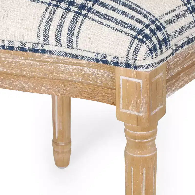 Set di 2 sedie da pranzo imbottite stile Country francese, schienale King Louis, gambe in legno di gomma, capacità 136 kg