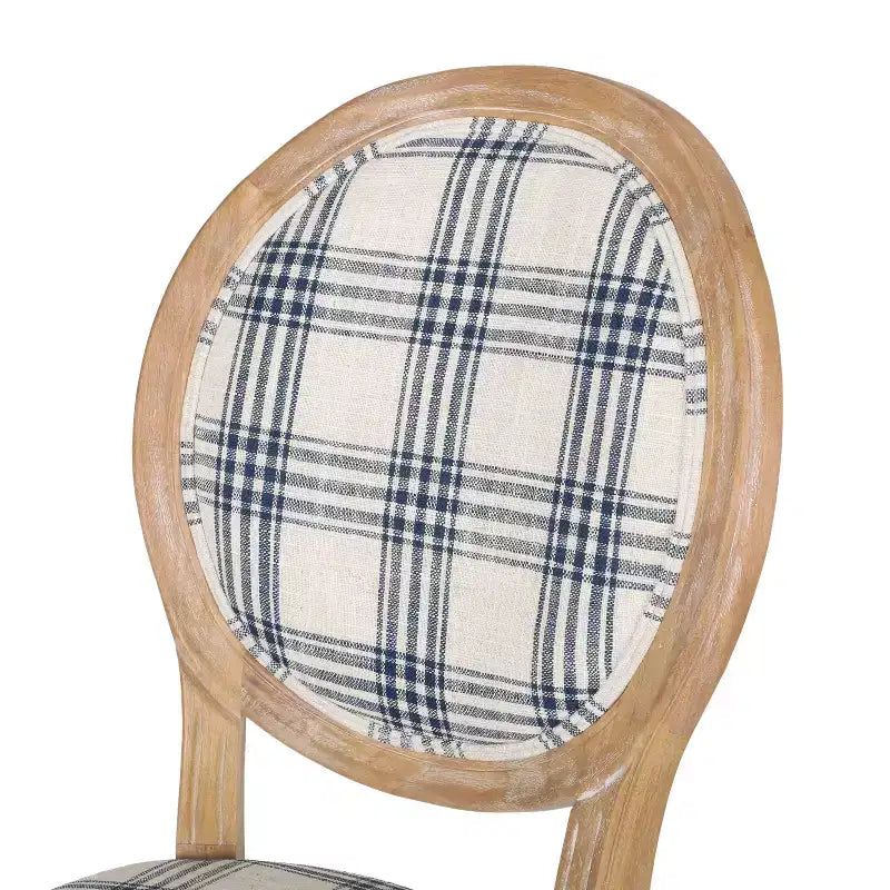 Set di 2 sedie da pranzo imbottite stile Country francese, schienale King Louis, gambe in legno di gomma, capacità 136 kg