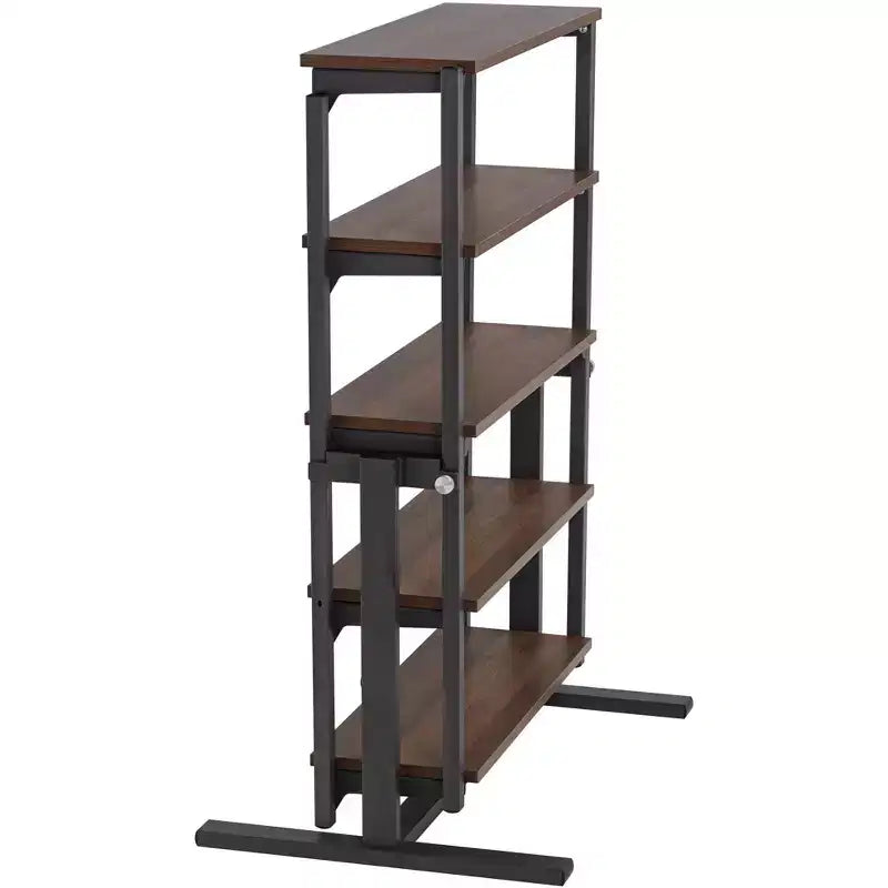 Tavolo da Pranzo Convertibile Scaffale Noce e Grigio, Salvaspazio 2-in-1