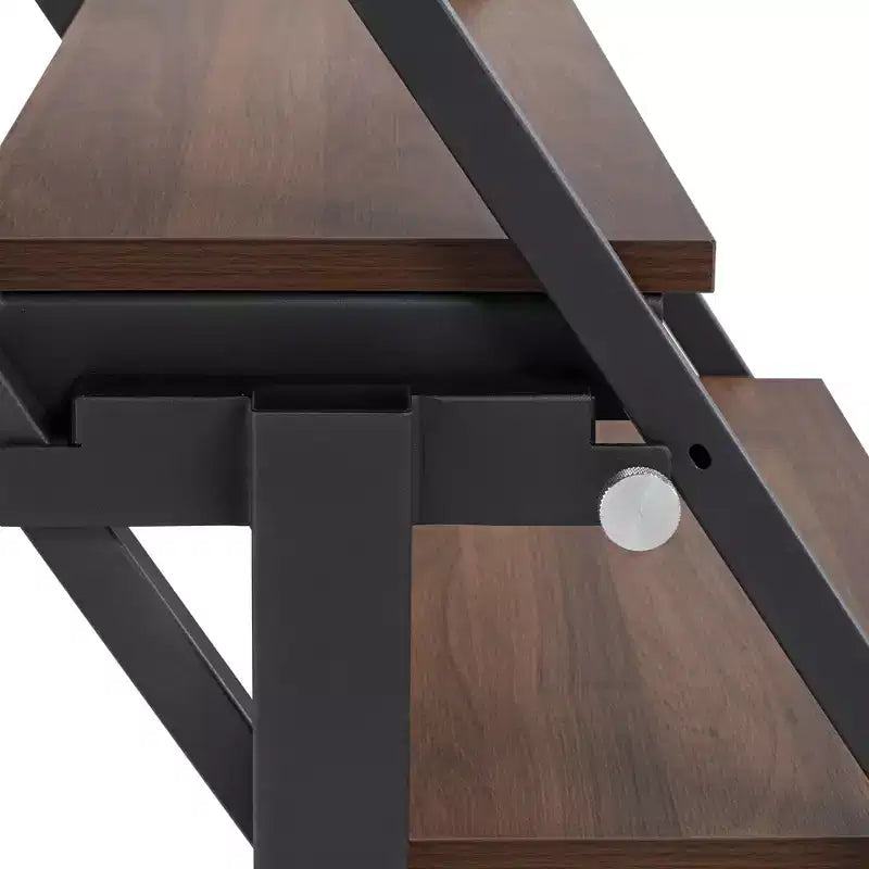 Tavolo da Pranzo Convertibile Scaffale Noce e Grigio, Salvaspazio 2-in-1