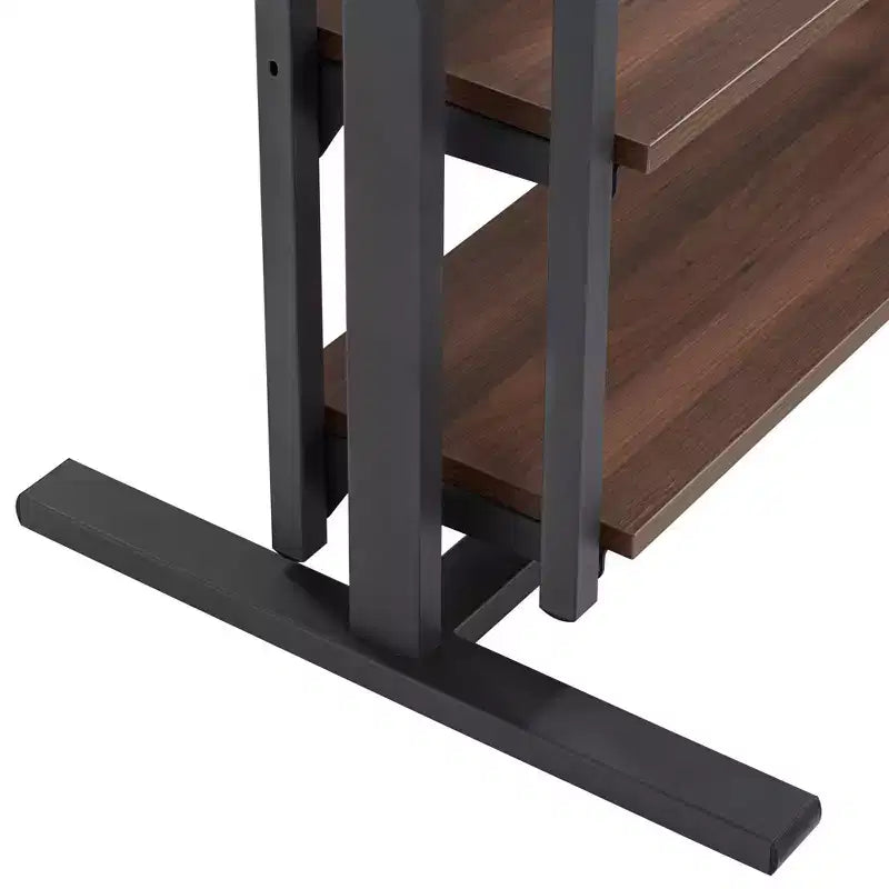Tavolo da Pranzo Convertibile Scaffale Noce e Grigio, Salvaspazio 2-in-1
