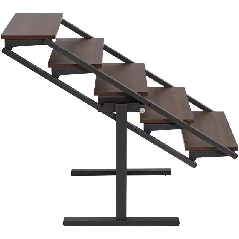 Tavolo da Pranzo Convertibile Scaffale Noce e Grigio, Salvaspazio 2-in-1