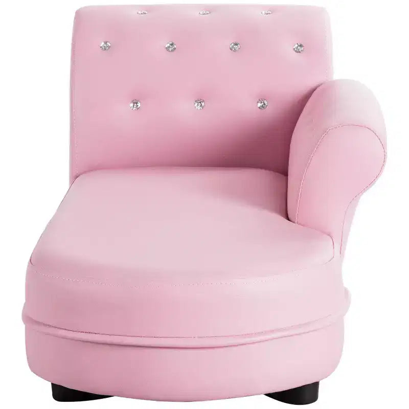 Divanetto/Chaise Lounge Rosa per Bambini con Braccioli, Divano Relax per Camera da Letra e Soggiorno