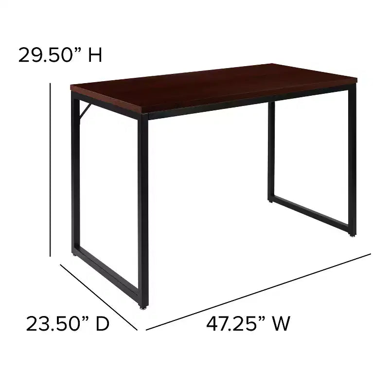 Scrivania per computer da 47" con struttura aperta in metallo, tavolo da scrittura moderno per ufficio in casa