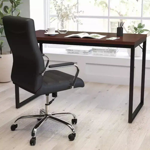 Scrivania per computer da 47" con struttura aperta in metallo, tavolo da scrittura moderno per ufficio in casa
