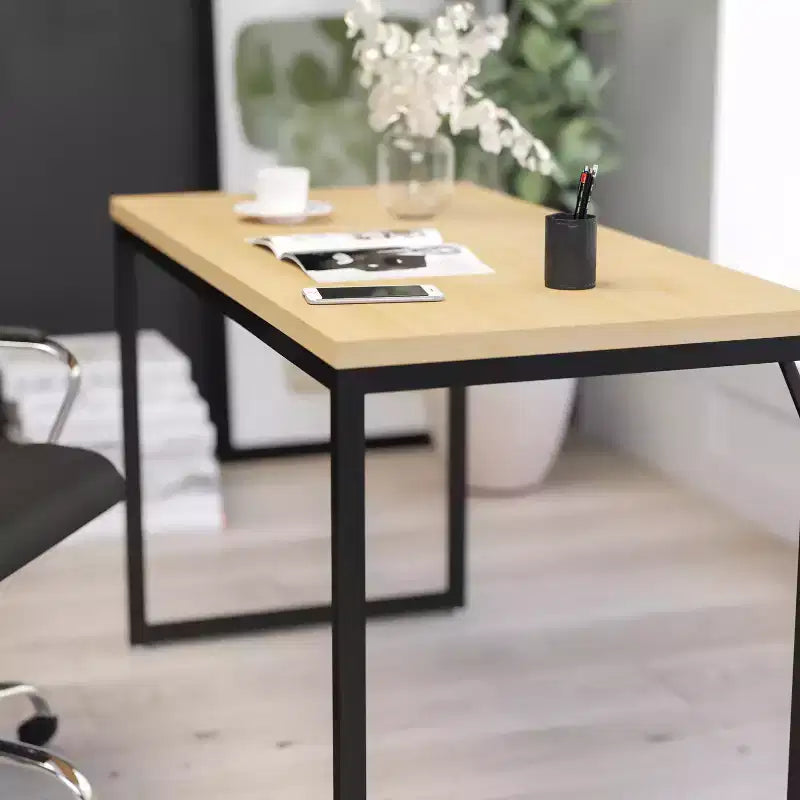 Scrivania per computer da 47" con struttura aperta in metallo, tavolo da scrittura moderno per ufficio in casa