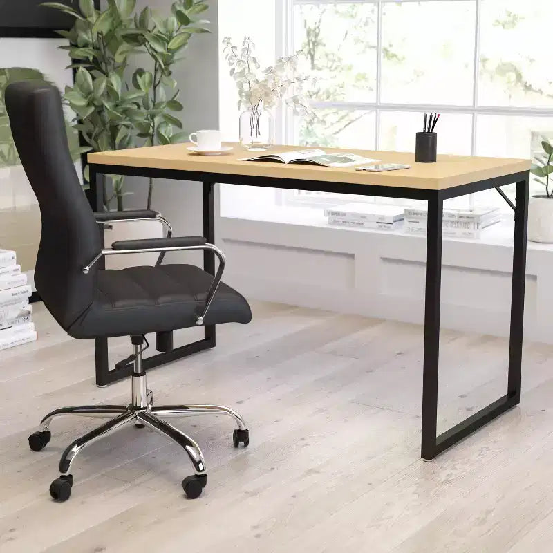 Scrivania per computer da 47" con struttura aperta in metallo, tavolo da scrittura moderno per ufficio in casa