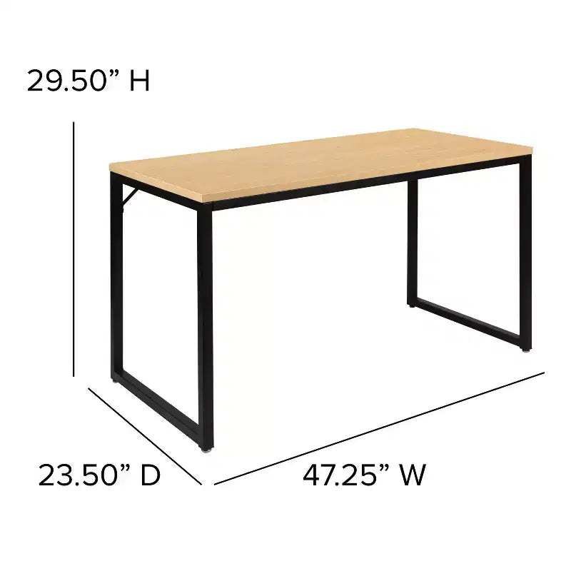 Scrivania per computer da 47" con struttura aperta in metallo, tavolo da scrittura moderno per ufficio in casa