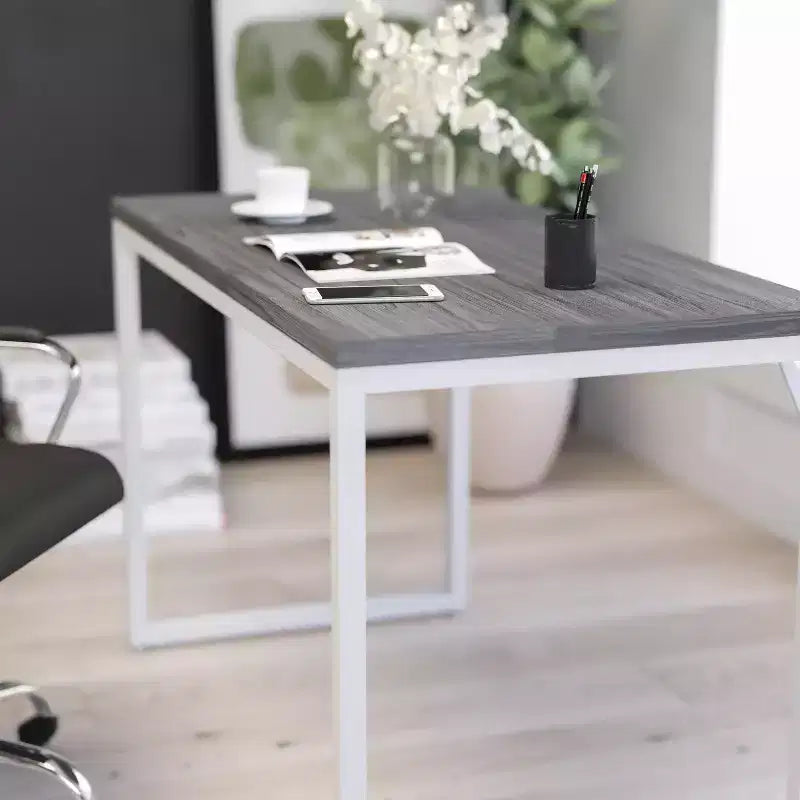 Scrivania per computer da 47" con struttura aperta in metallo, tavolo da scrittura moderno per ufficio in casa