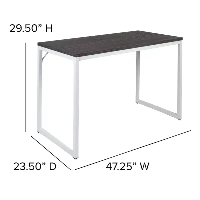 Scrivania per computer da 47" con struttura aperta in metallo, tavolo da scrittura moderno per ufficio in casa