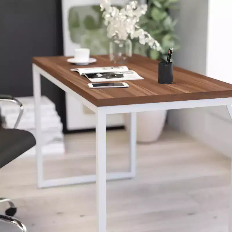 Scrivania per computer da 47" con struttura aperta in metallo, tavolo da scrittura moderno per ufficio in casa