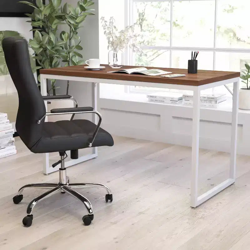 Scrivania per computer da 47" con struttura aperta in metallo, tavolo da scrittura moderno per ufficio in casa