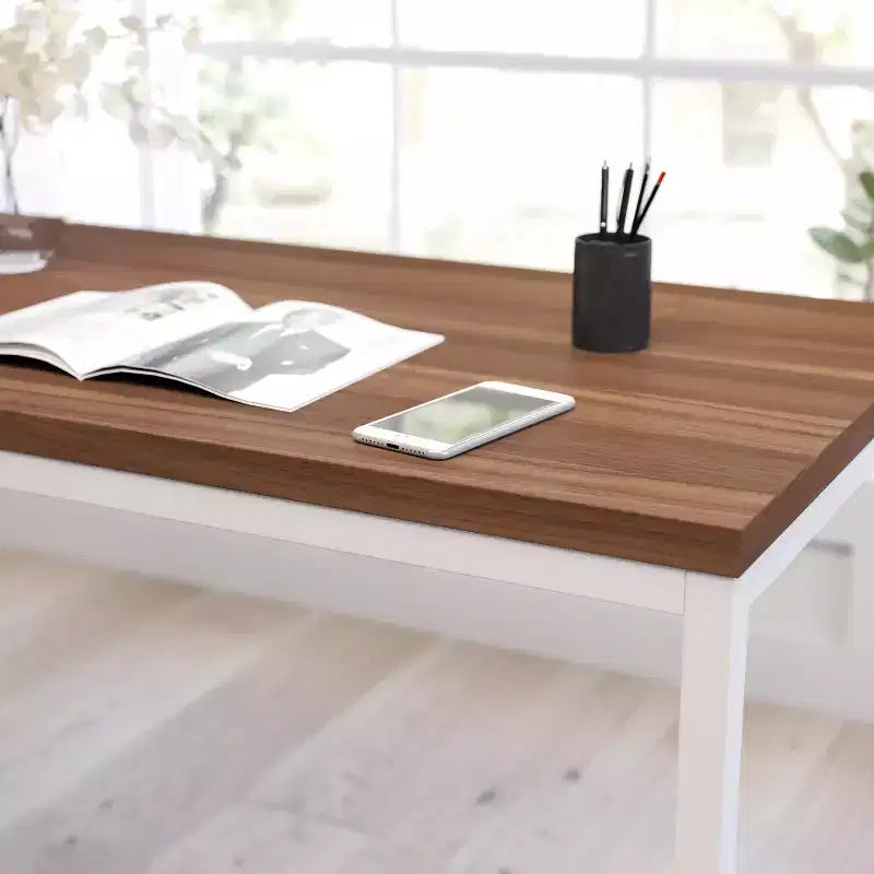 Scrivania per computer da 47" con struttura aperta in metallo, tavolo da scrittura moderno per ufficio in casa