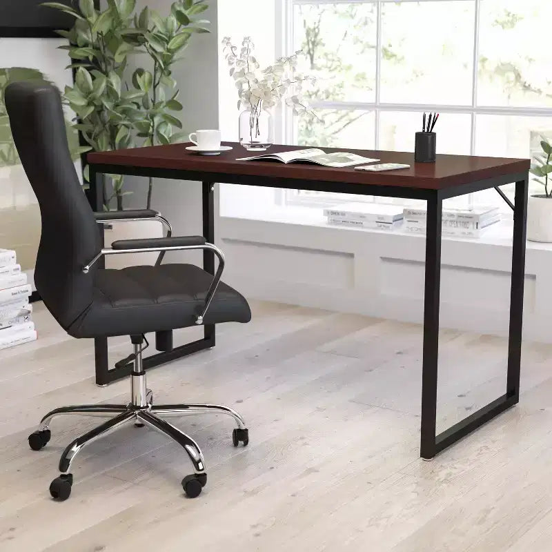 Scrivania per computer da 47" con struttura aperta in metallo, tavolo da scrittura moderno per ufficio in casa